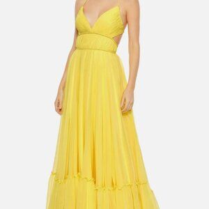 BRAND NEW Mac Duggal Solid Tiered Ruffle Gown